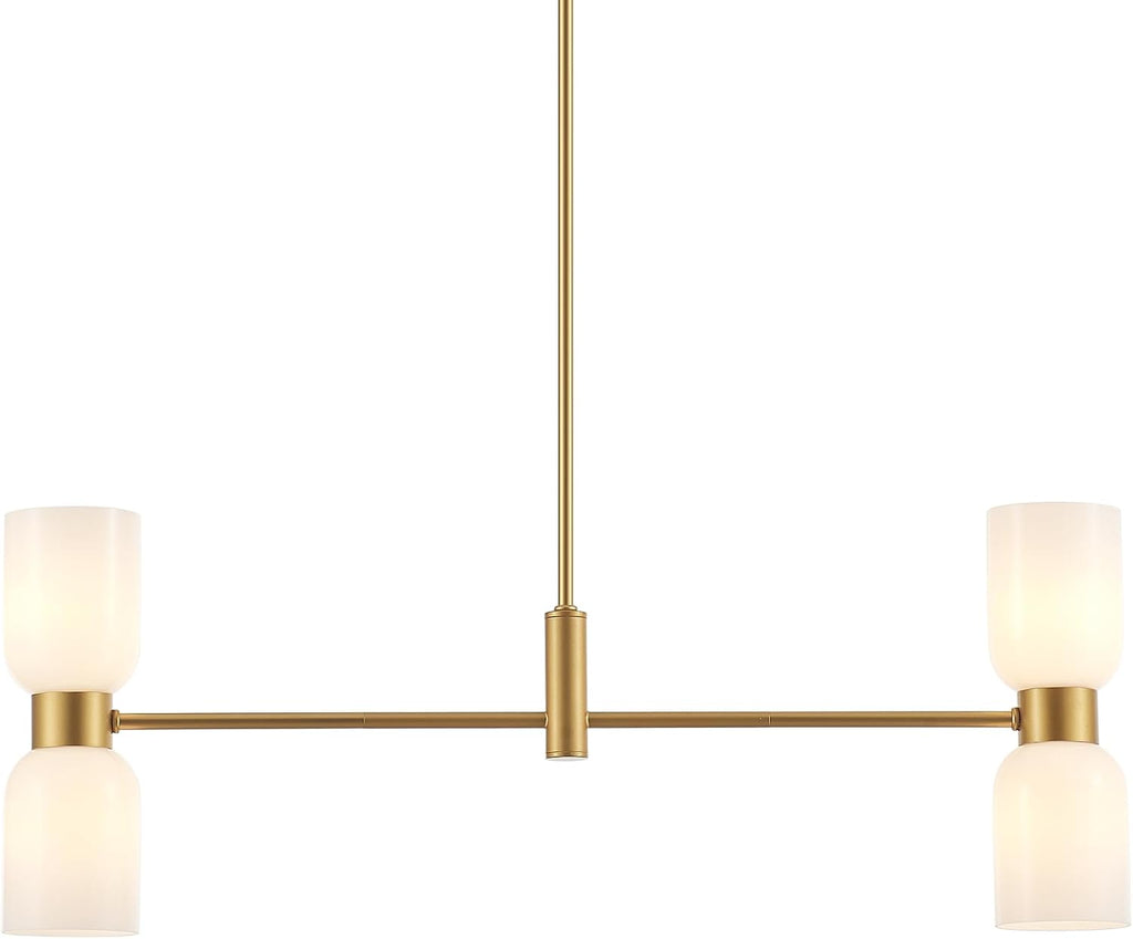 Modern Gold 4-Light Linear Chandelier
