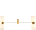 Modern Gold 4-Light Linear Chandelier