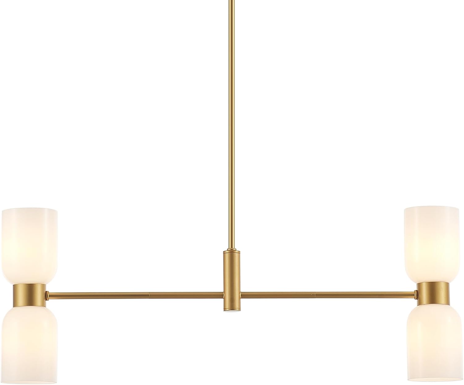 Modern Gold 4-Light Linear Chandelier