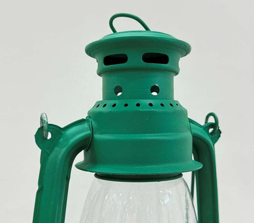 12 Inch Vintage Candle Lantern Sea Green
