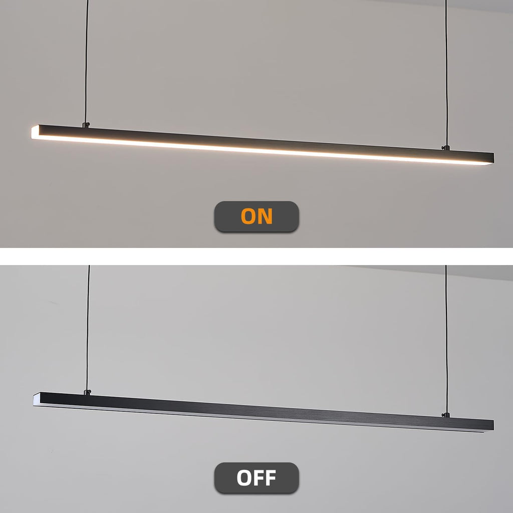Modern Black LED Linear Chandelier