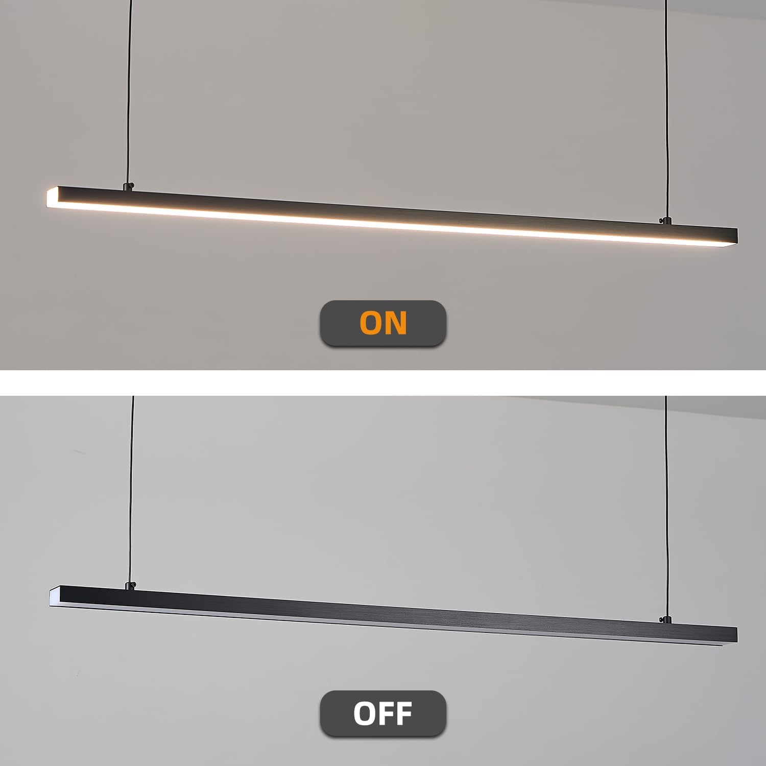 Modern Black LED Linear Chandelier