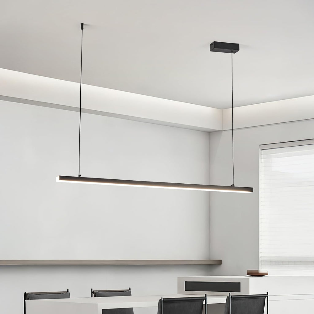 Modern Black LED Linear Chandelier