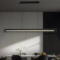 63 Inch Glass LED Linear Pendant Light Black