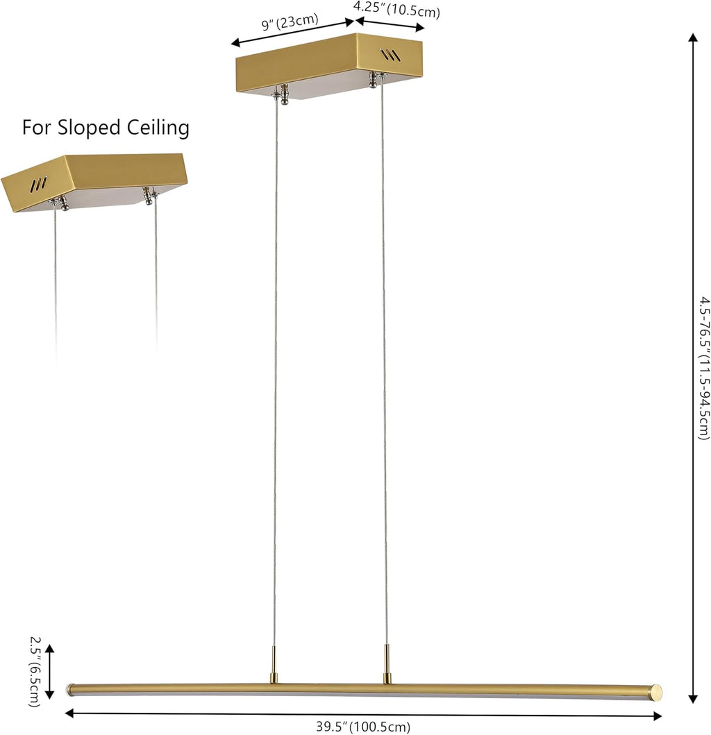 Conley 1-Light LED Linear Pendant Brass Gold
