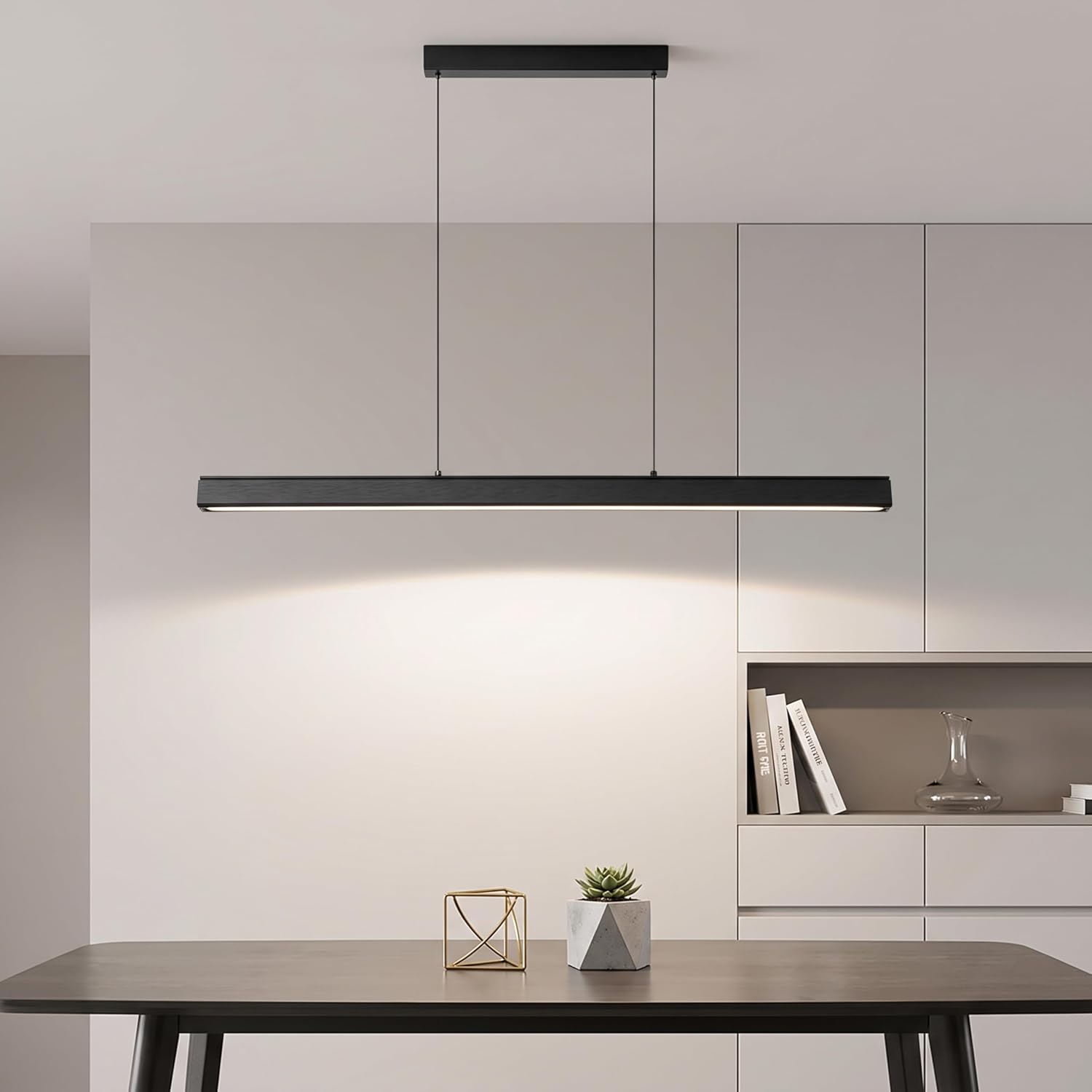 45 Inch LED Linear Pendant Light Black