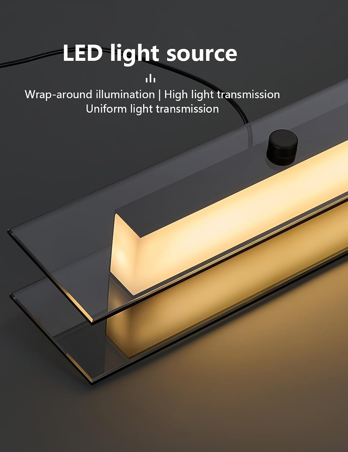 63 Inch Glass LED Linear Pendant Light Black