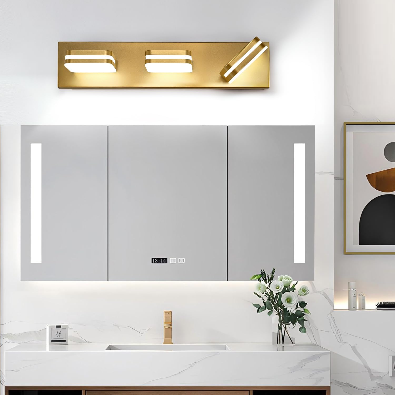 17 Inch 3-Light LED Vanity Light Gold