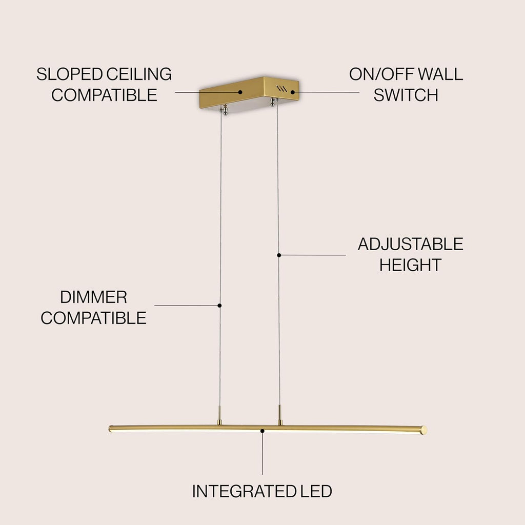 Conley 1-Light LED Linear Pendant Brass Gold