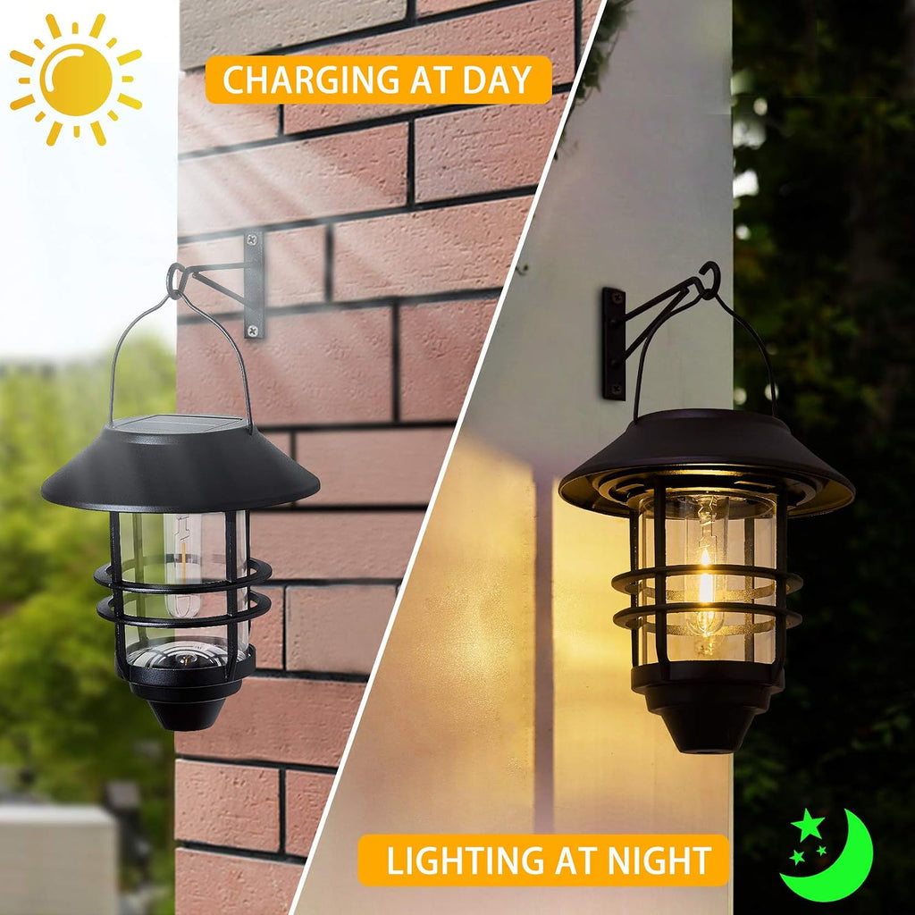 2 Pack Waterproof Solar Hanging Lantern Lights