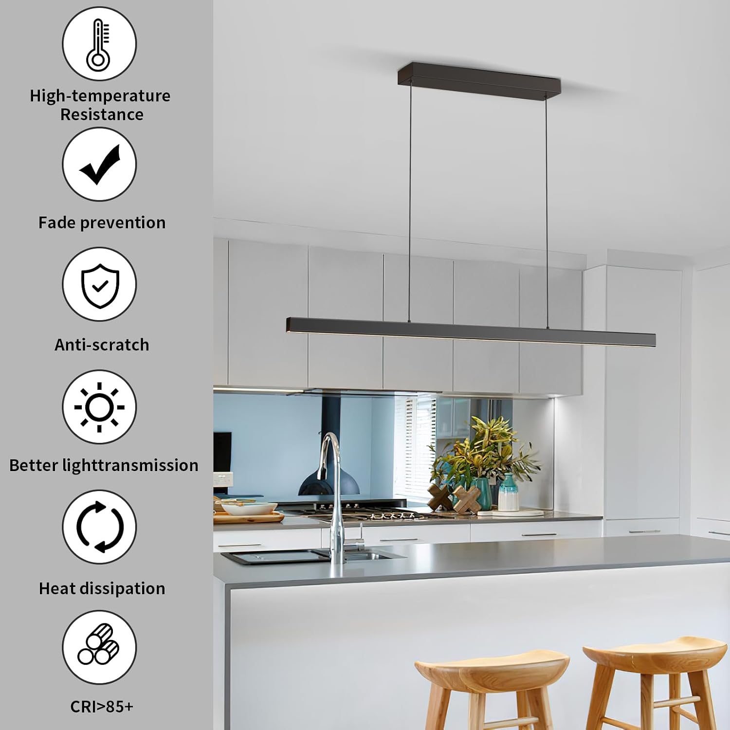 47 Inch Dimmable LED Linear Pendant Light
