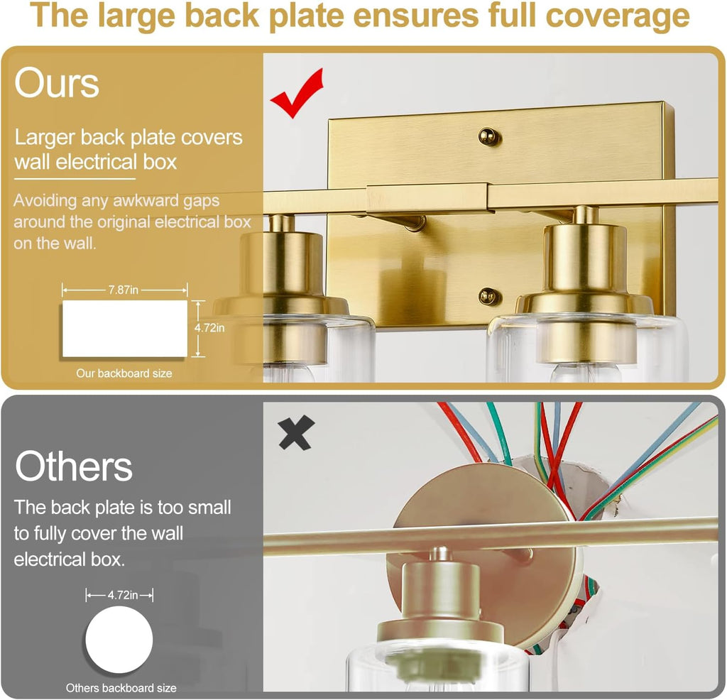 4-Light Clear Glass Vanity Light Brushed Gold