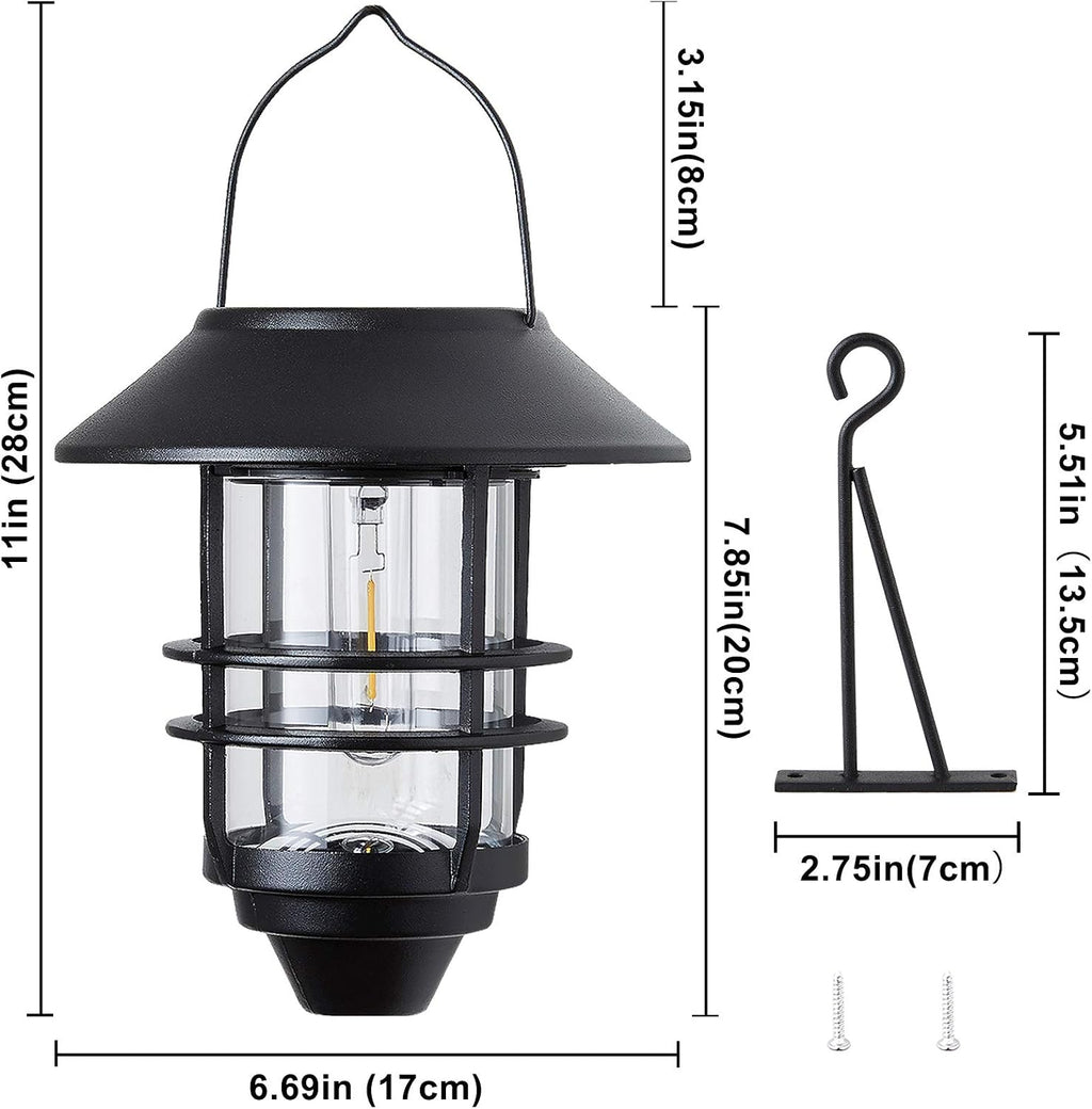 2 Pack Waterproof Solar Hanging Lantern Lights