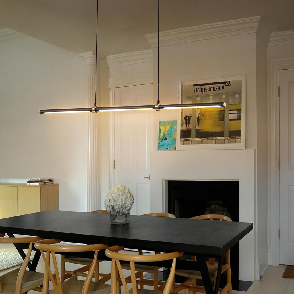 47.24 Inch LED Linear Pendant Light Black