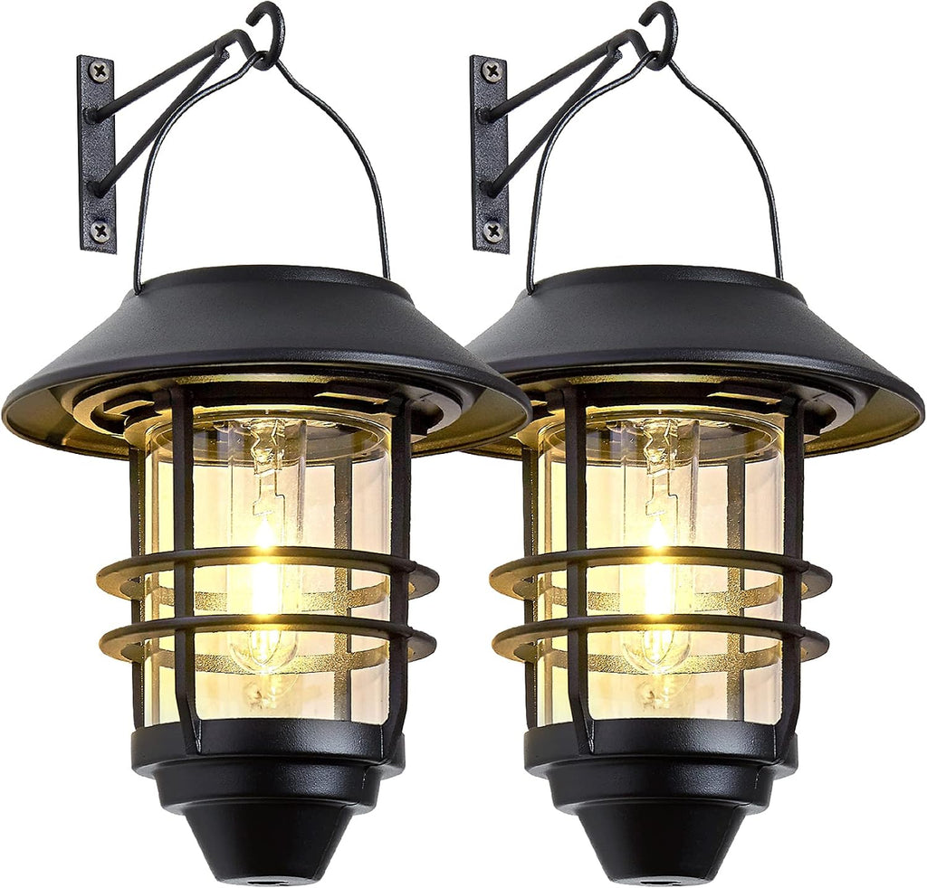 2 Pack Waterproof Solar Hanging Lantern Lights