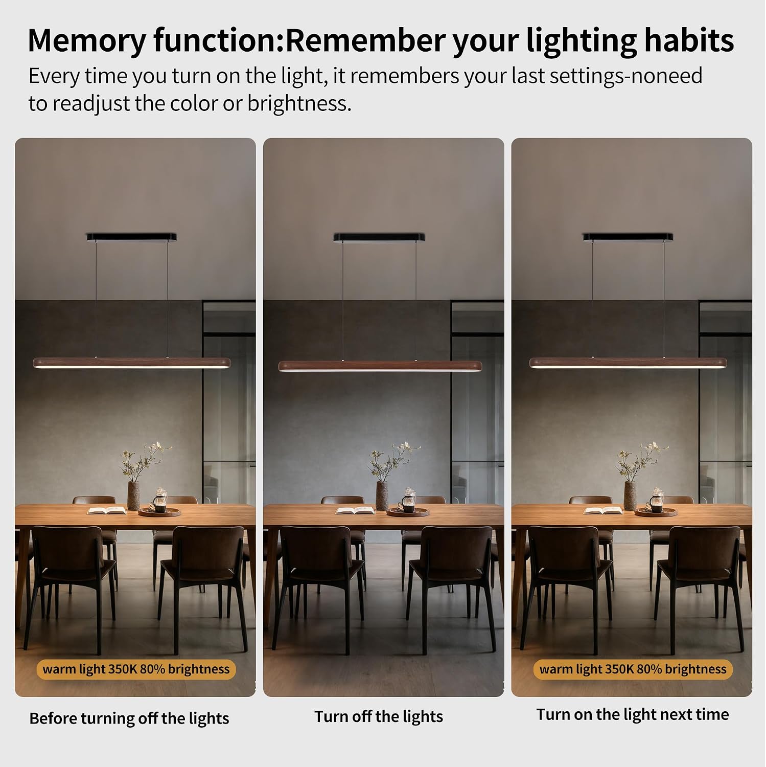 47 Inch Wood Grain Linear Pendant Light