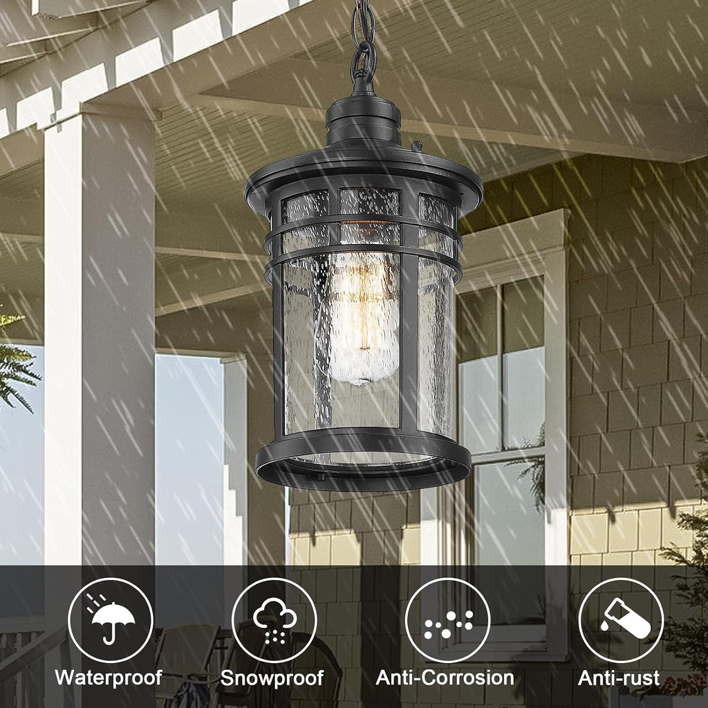 Outdoor Pendant Light Black Medium